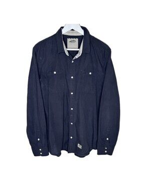 Vans Charcoal Gray Long Sleeve Button-Up Shirt, Casual Shirt, Size Large